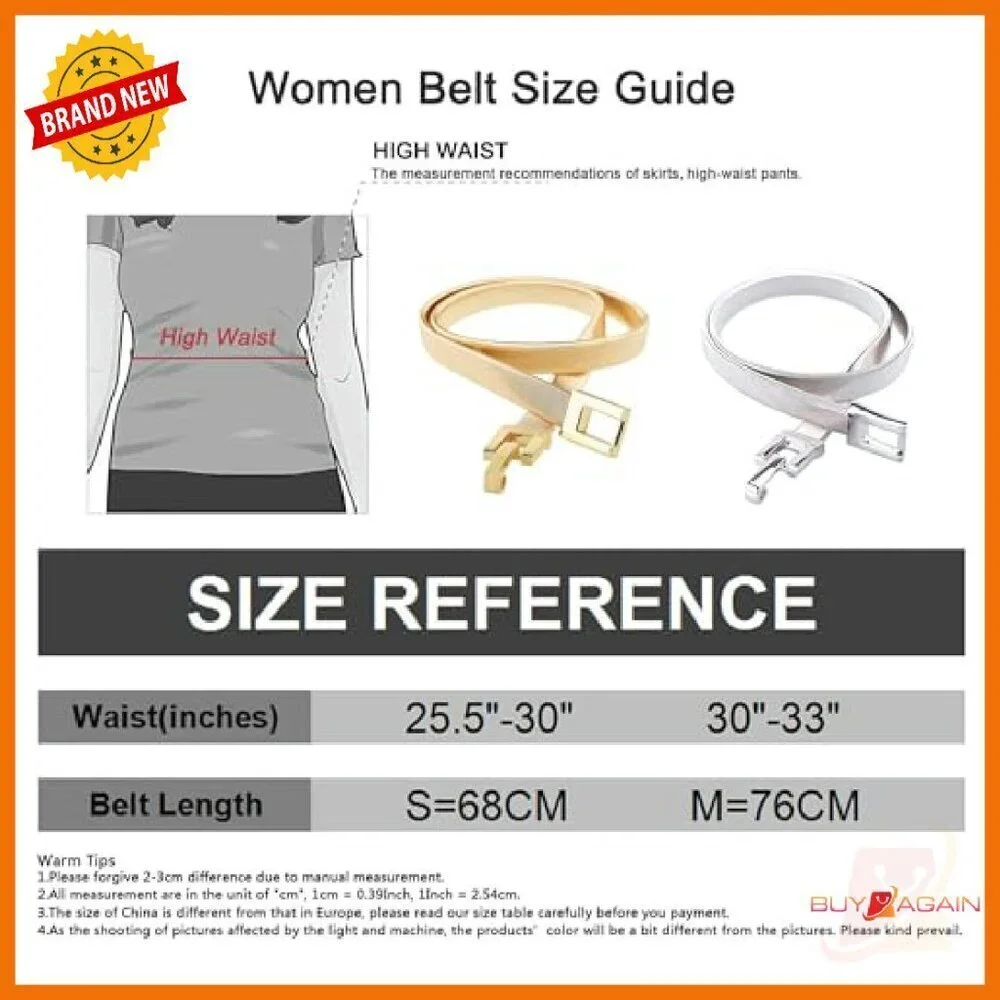 Skinny Elastic Metal Stretch Belt Adjustable Waist Sizes 25.5-33 Inches